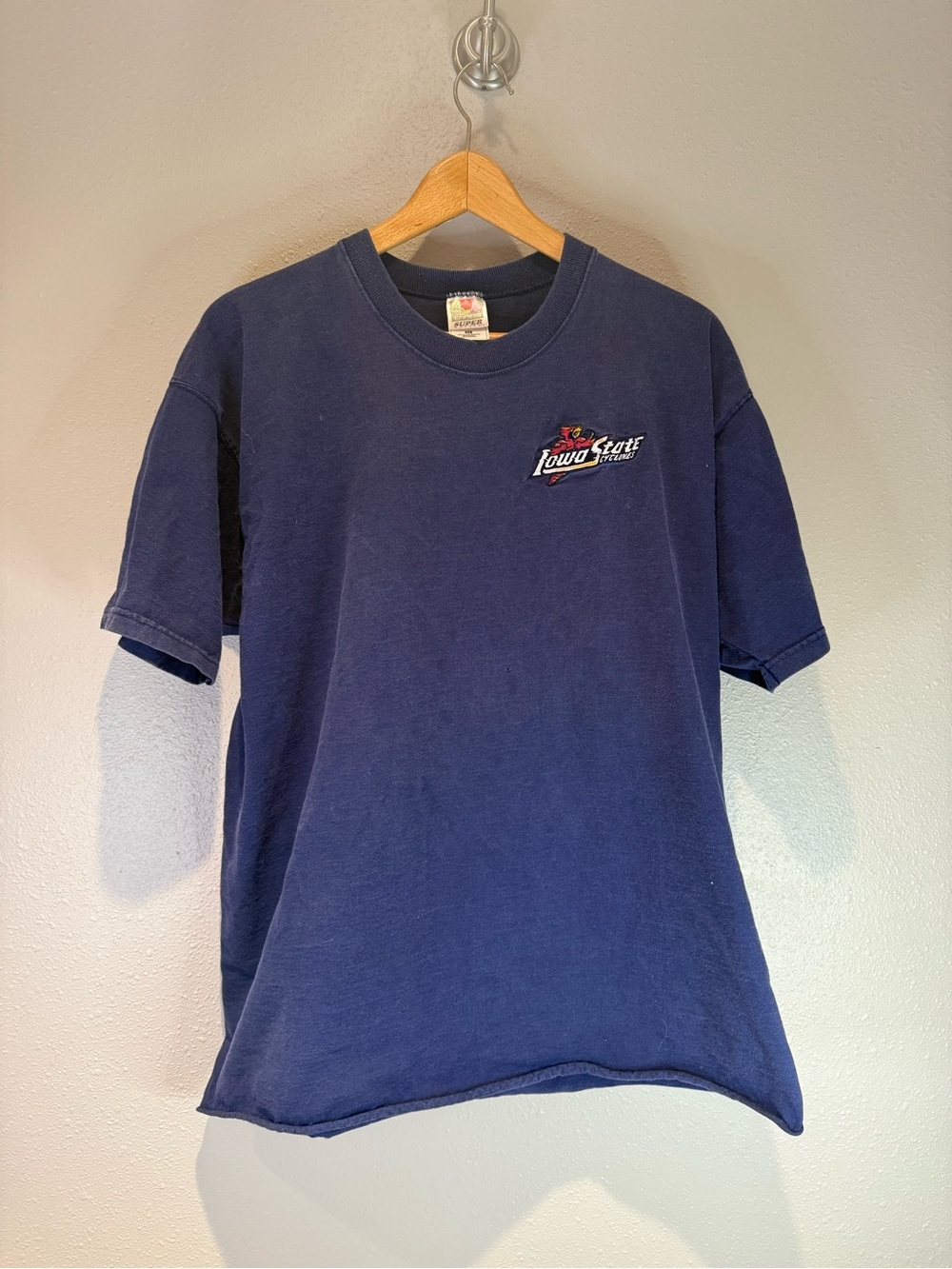Vintage Iowa State Cyclones Navy Blue Tee - Fruit of the Loom Size XL